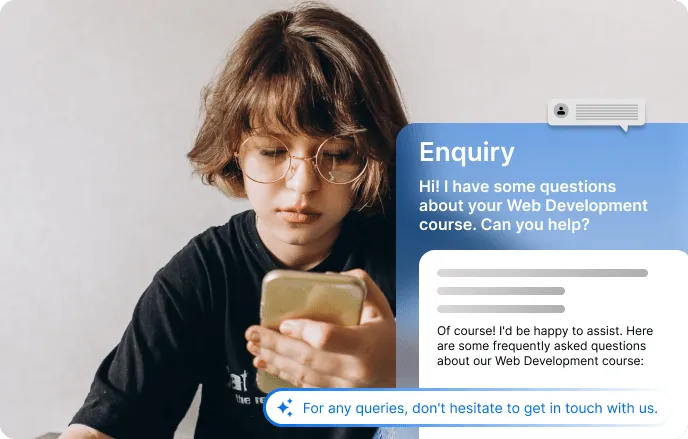 User inquiring about a course and receiving assistance.